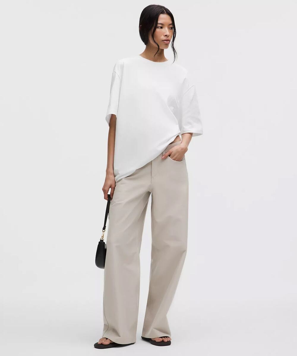 Lululemon EasyFive Low-Rise Classic Wide-Leg Pant in "Downtown Tan" Size 25